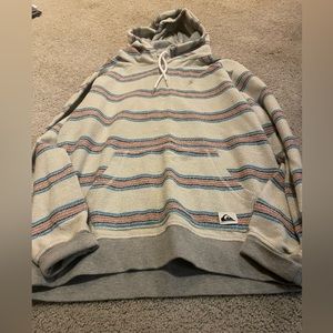 Red,white and blue striped quicksilver hoodie, very cool, stylish material